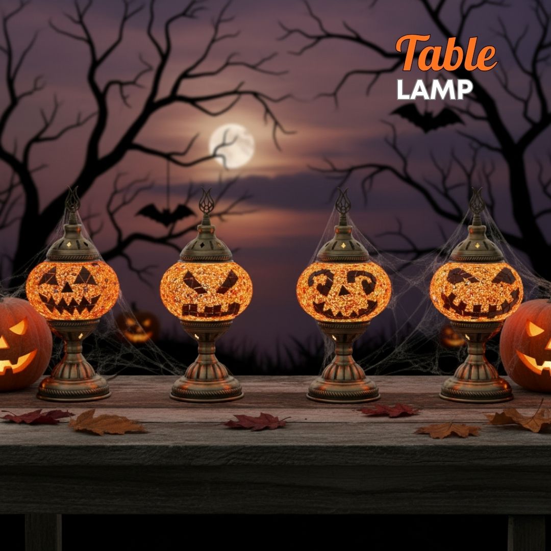 Halloween Turkish mosaic lamp DIY kit by Pedalisa Art