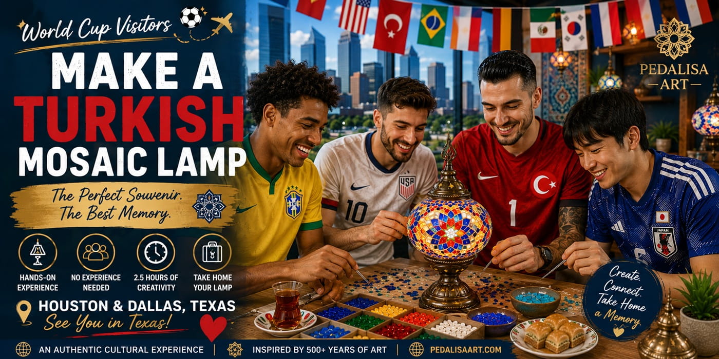 Turkish Mosaic Lamp Workshop for World Cup Visitors in Houston and Dallas