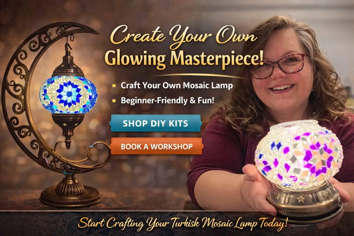 DIY Turkish mosaic lamp kit beginner guide, Pedalisa Art