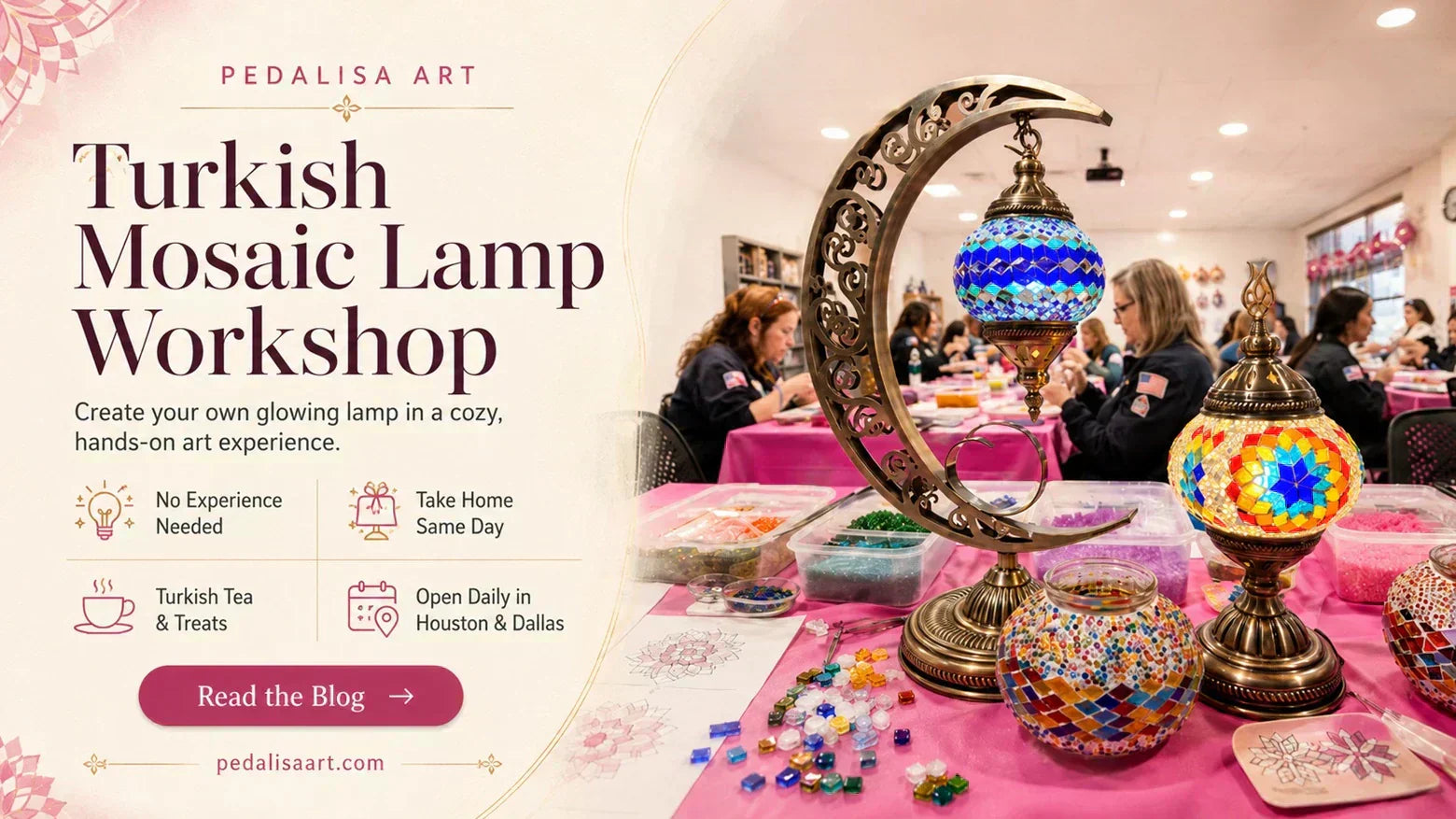 Private Group Workshop Events: Turkish Mosaic Lamp Making for Every Occasion