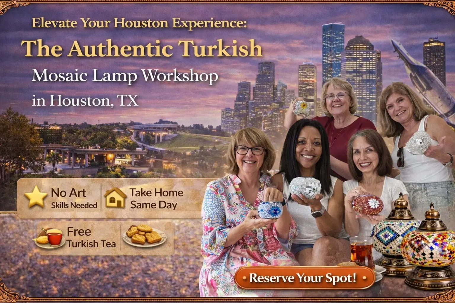 Turkish Mosaic Lamp Workshop in Houston, TX