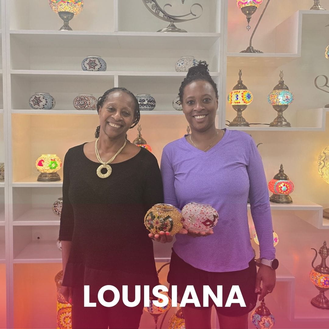 Louisiana Mosaic Lamp Workshops | Pedalisa Art
