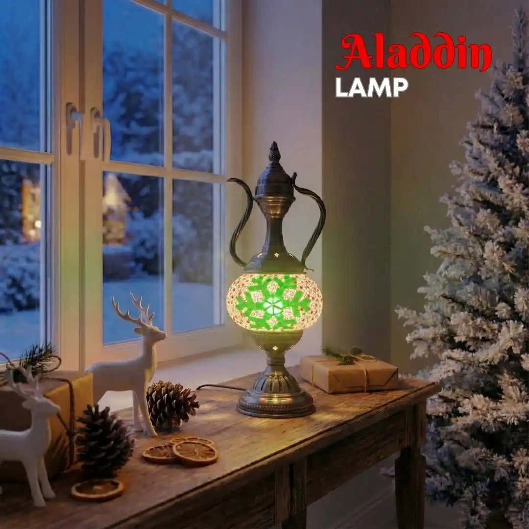 Christmas Mosaic DIY Kit – Green Snowflake - turkish-lamp-workshop-PedalisaArt