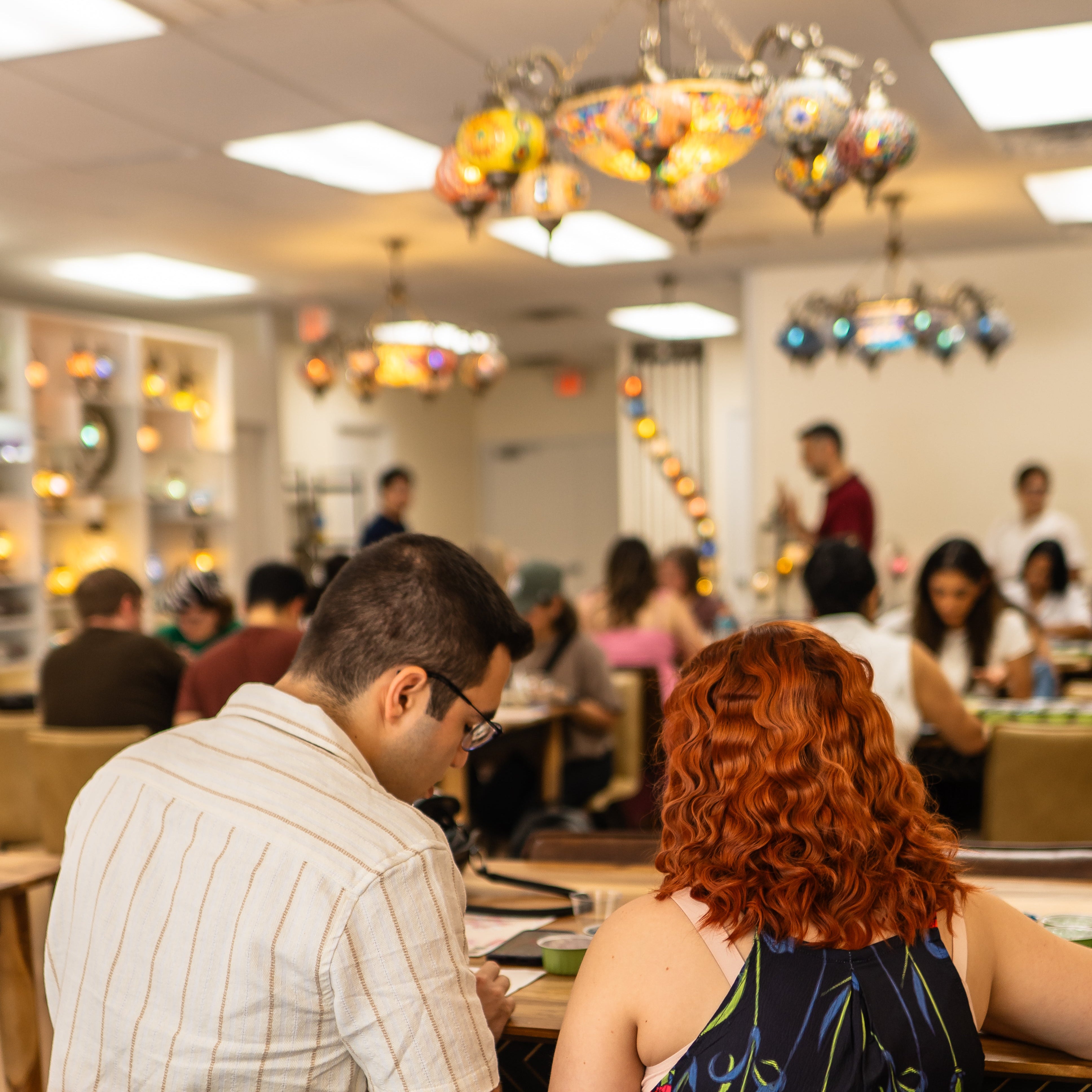 Mosaic Art Class in Corpus Christi -  turkish-lamp-workshop-PedalisaArt