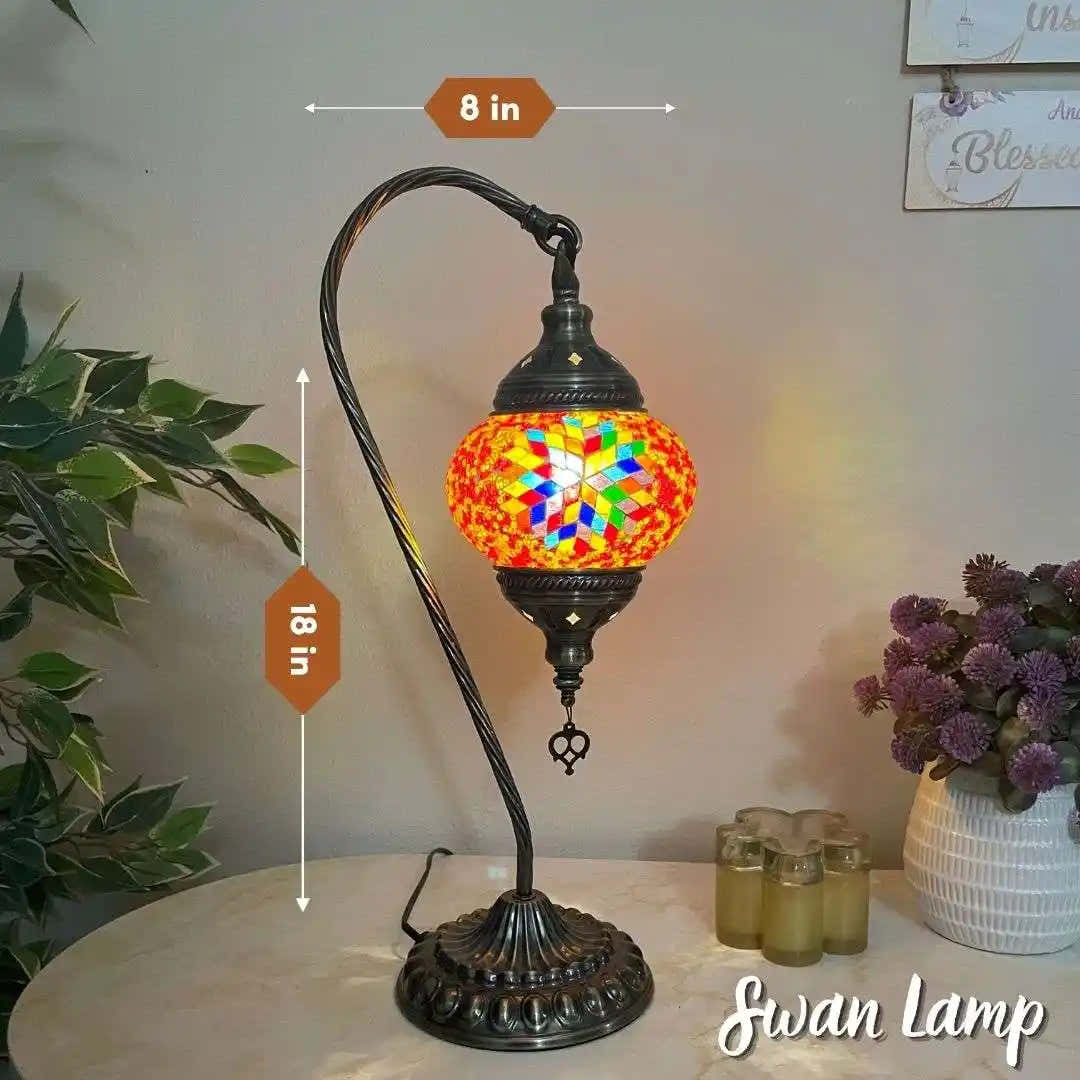 Handmade Turkish Moroccan Mosaic Lamp - Dallas - Mix Color - turkish-lamp-workshop-PedalisaArt