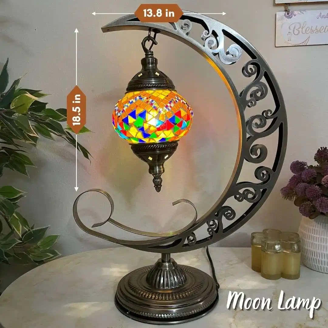 Handmade Turkish Moroccan Mosaic Lamp - Mexico Mix Color - turkish-lamp-workshop-PedalisaArt