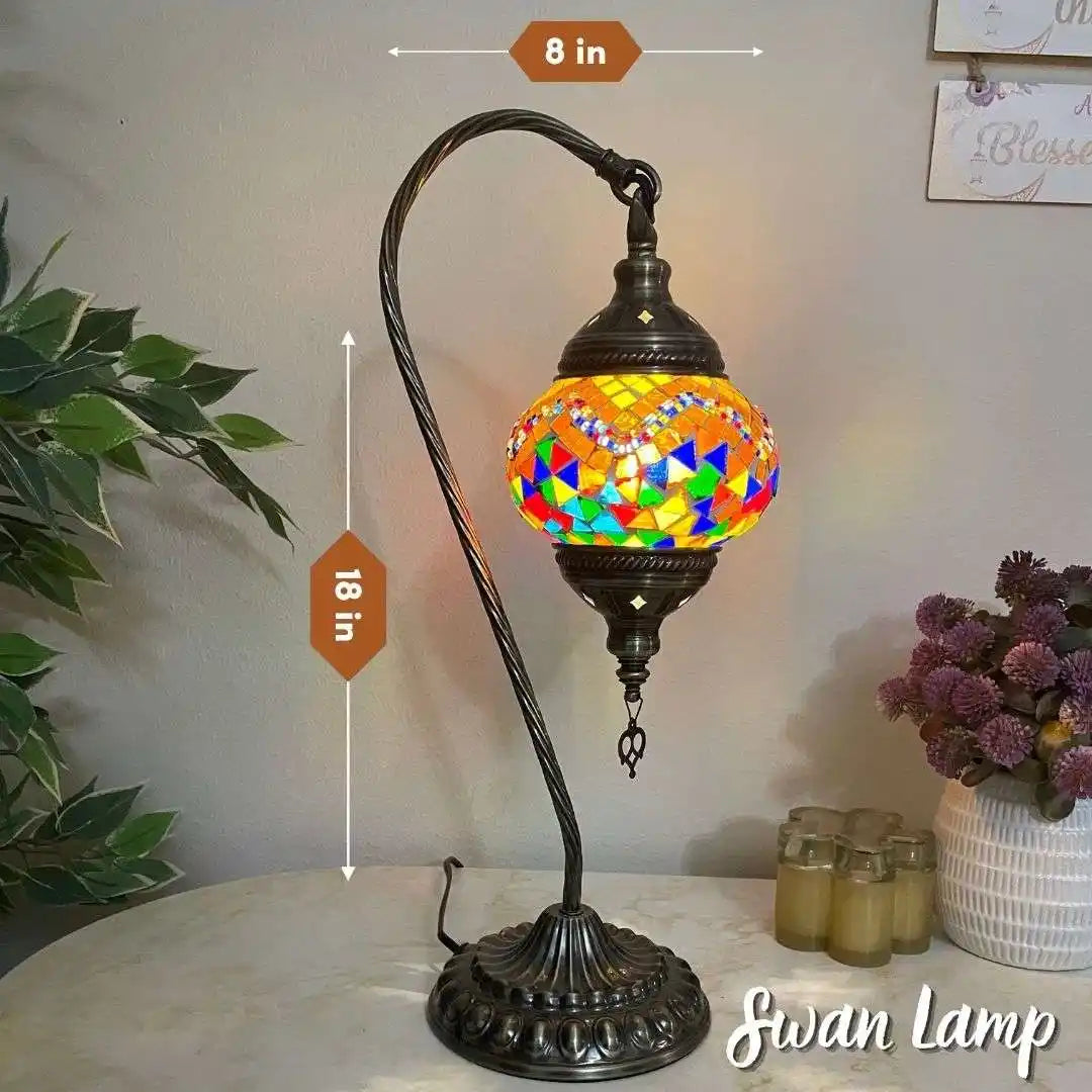 Handmade Turkish Moroccan Mosaic Lamp - Mexico Mix Color - turkish-lamp-workshop-PedalisaArt
