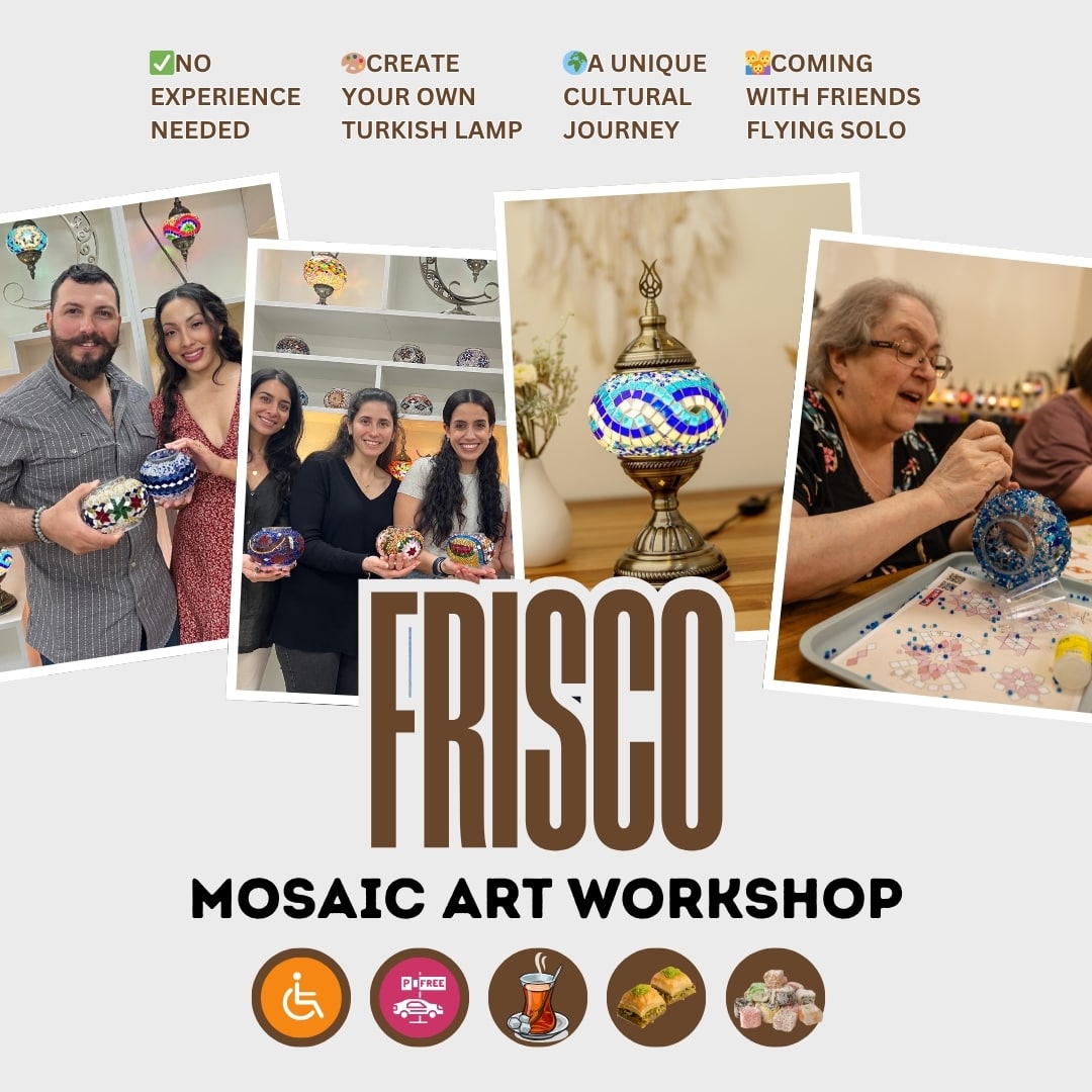 Mosaic Art Workshop in Frisco - turkish-lamp-workshop-PedalisaArt