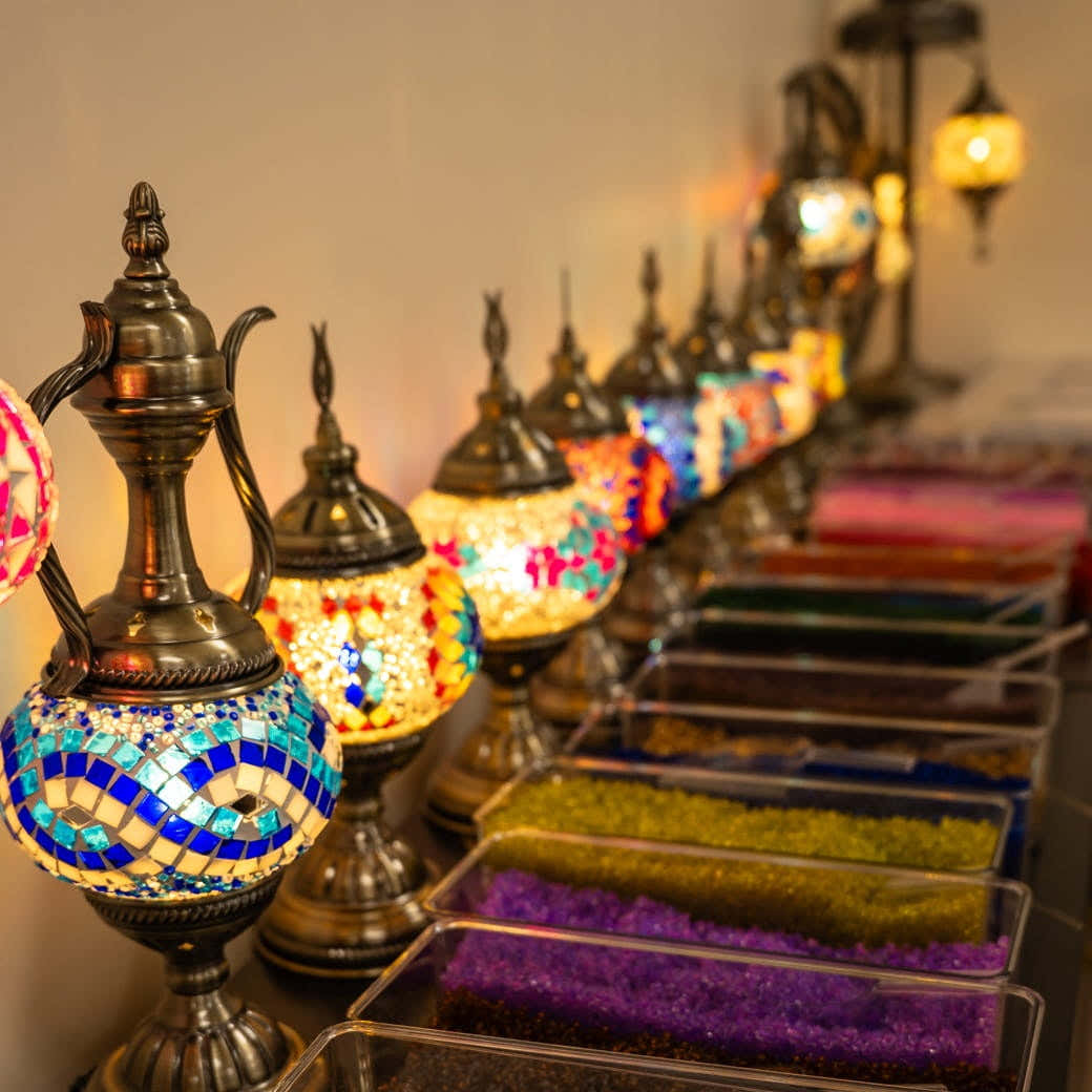 Experience a Turkish Mosaic Art Class in Corpus Christi, TX - turkish-lamp-workshop-PedalisaArt