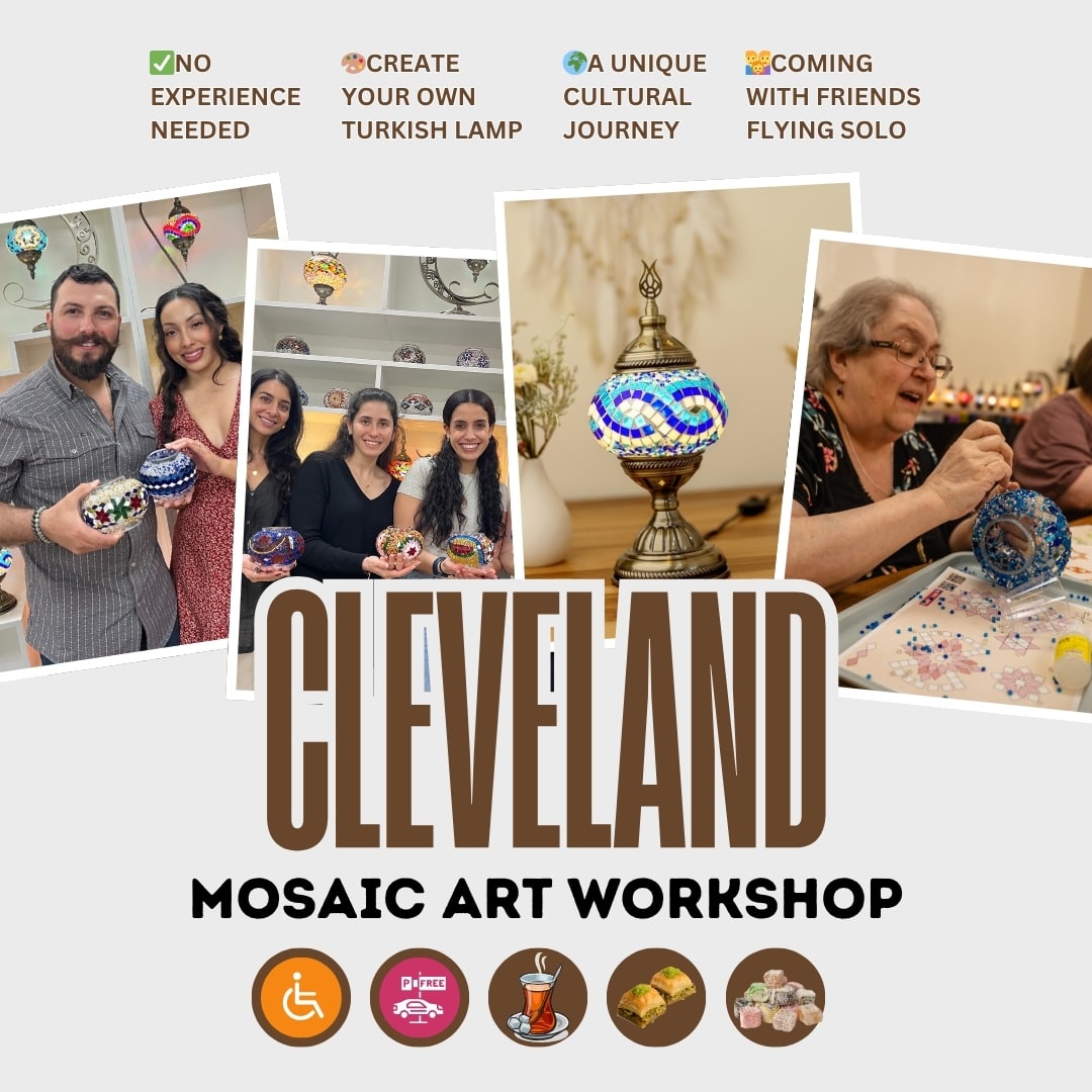 Cleveland - Mosaic Lamp Making Workshop - PedalisaArt Cleveland - Mosaic Lamp Making Workshop