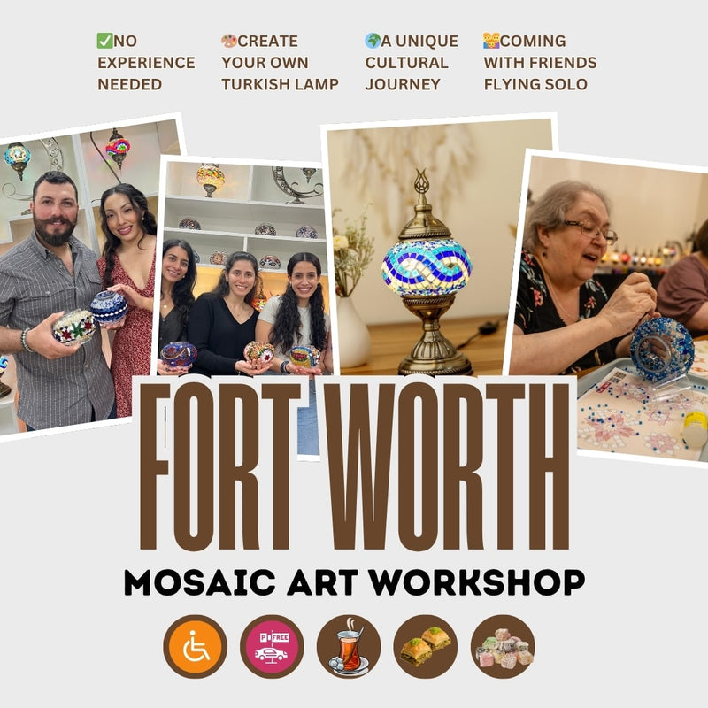 Turkish Mosaic Lamp Workshop in Fort Worth, TX | Pedalisa Art - turkish-lamp-workshop-PedalisaArt