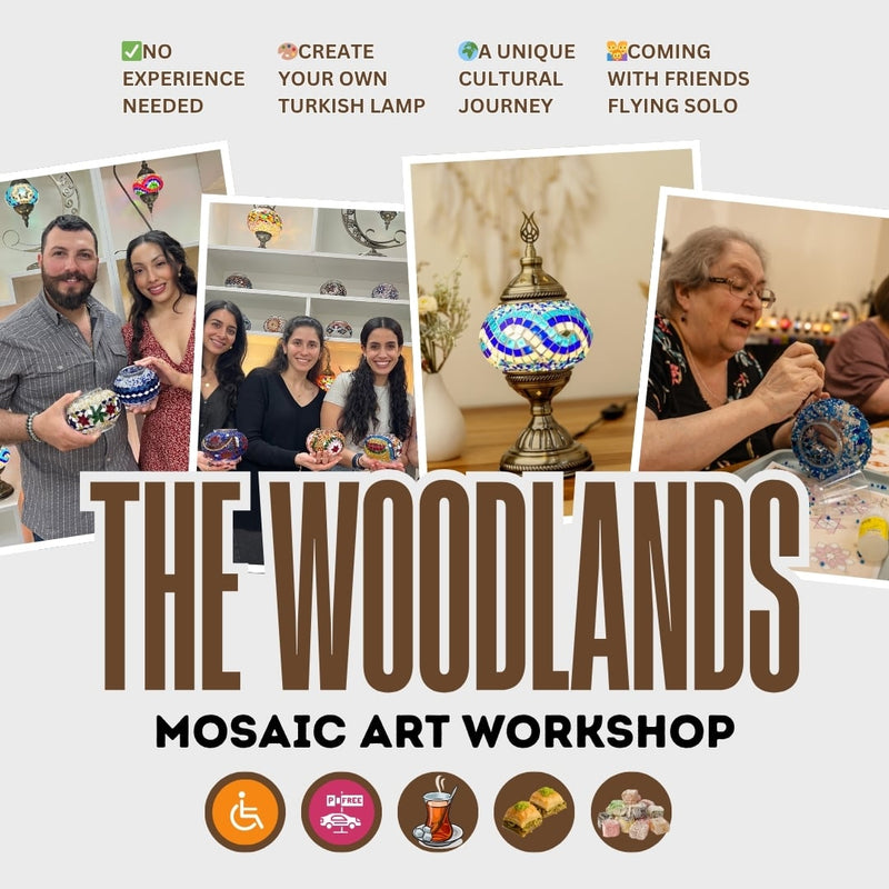 Turkish Mosaic Lamp Workshop in The Woodlands, TX | Pedalisa Art - turkish-lamp-workshop-PedalisaArt