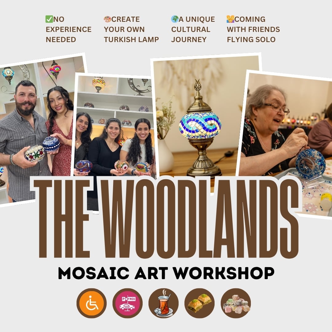 Turkish Mosaic Lamp Workshop in The Woodlands, TX | Pedalisa Art - turkish-lamp-workshop-PedalisaArt