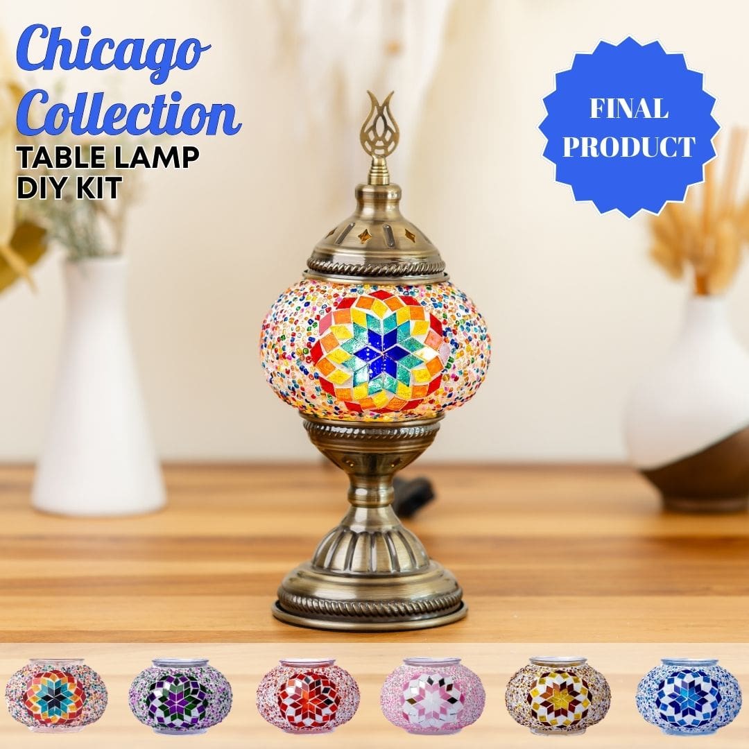 Turkish Mosaic Table Lamp DIY Kit - turkish-lamp-workshop-PedalisaArt