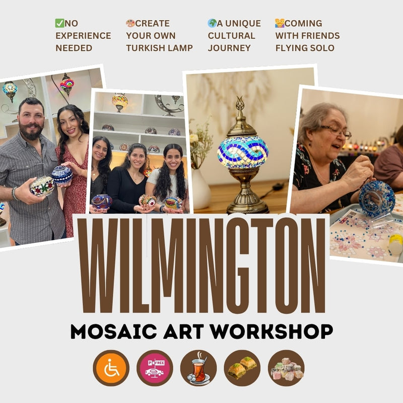 Mosaic Art Class in Wilmington - turkish-lamp-workshop-PedalisaArt