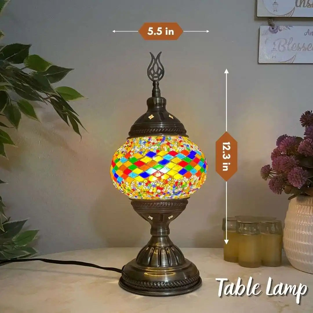 Handmade Turkish Moroccan Mosaic Lamp - Vegas Rainbow