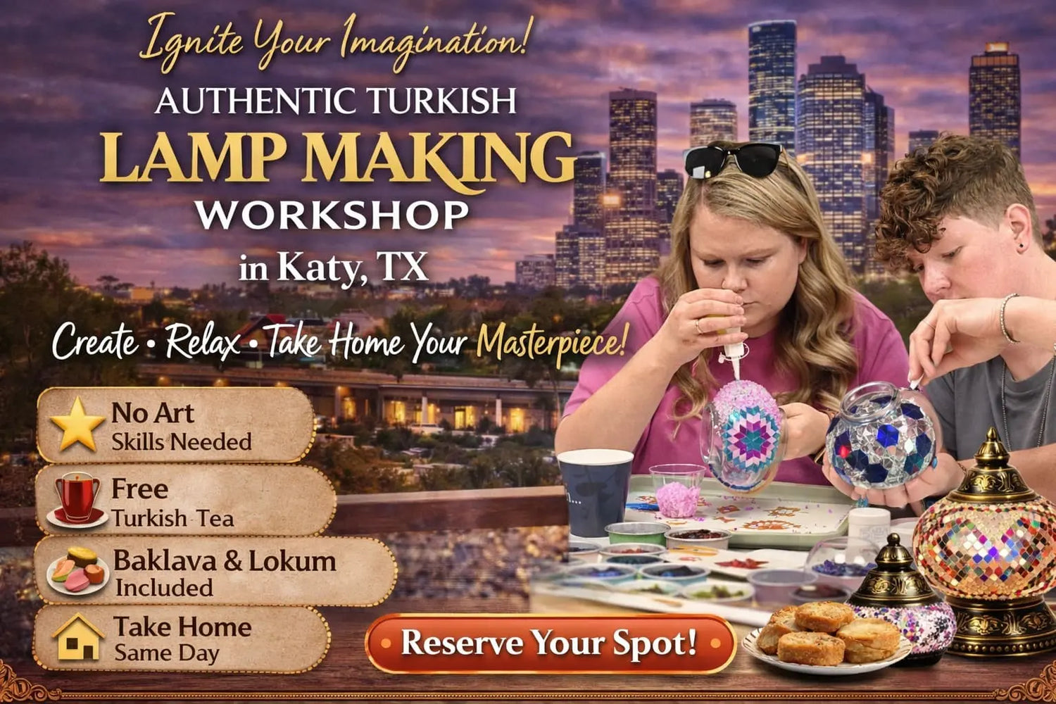 Authentic Turkish Lamp Making Workshop in Katy, TX