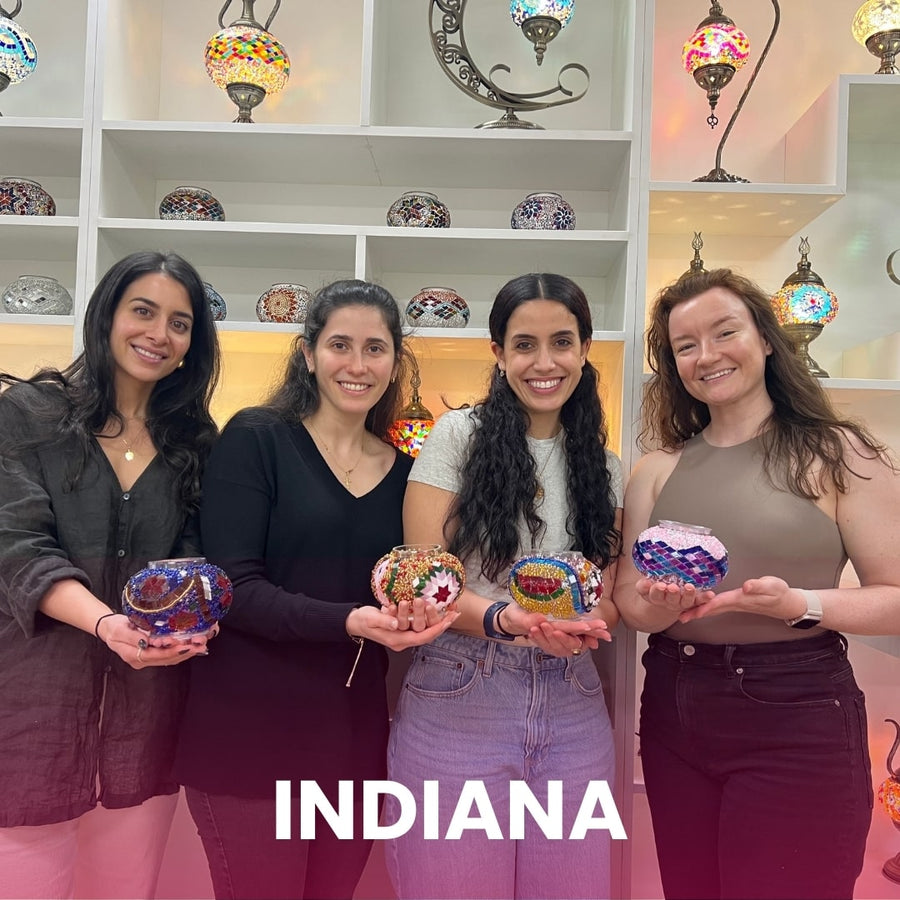 Turkish Mosaic Lamp Workshop in Indiana: Bloomington, Indianapolis - Carmel, Lafayette, Evansville