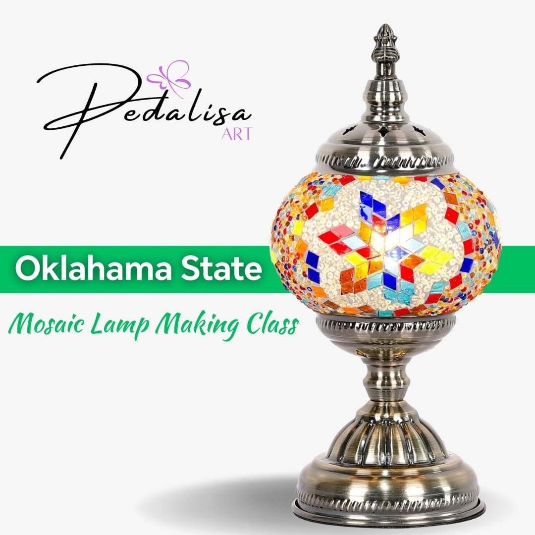 Oklahoma State - Mosaic Lamp Workshops | Pedalisa Art