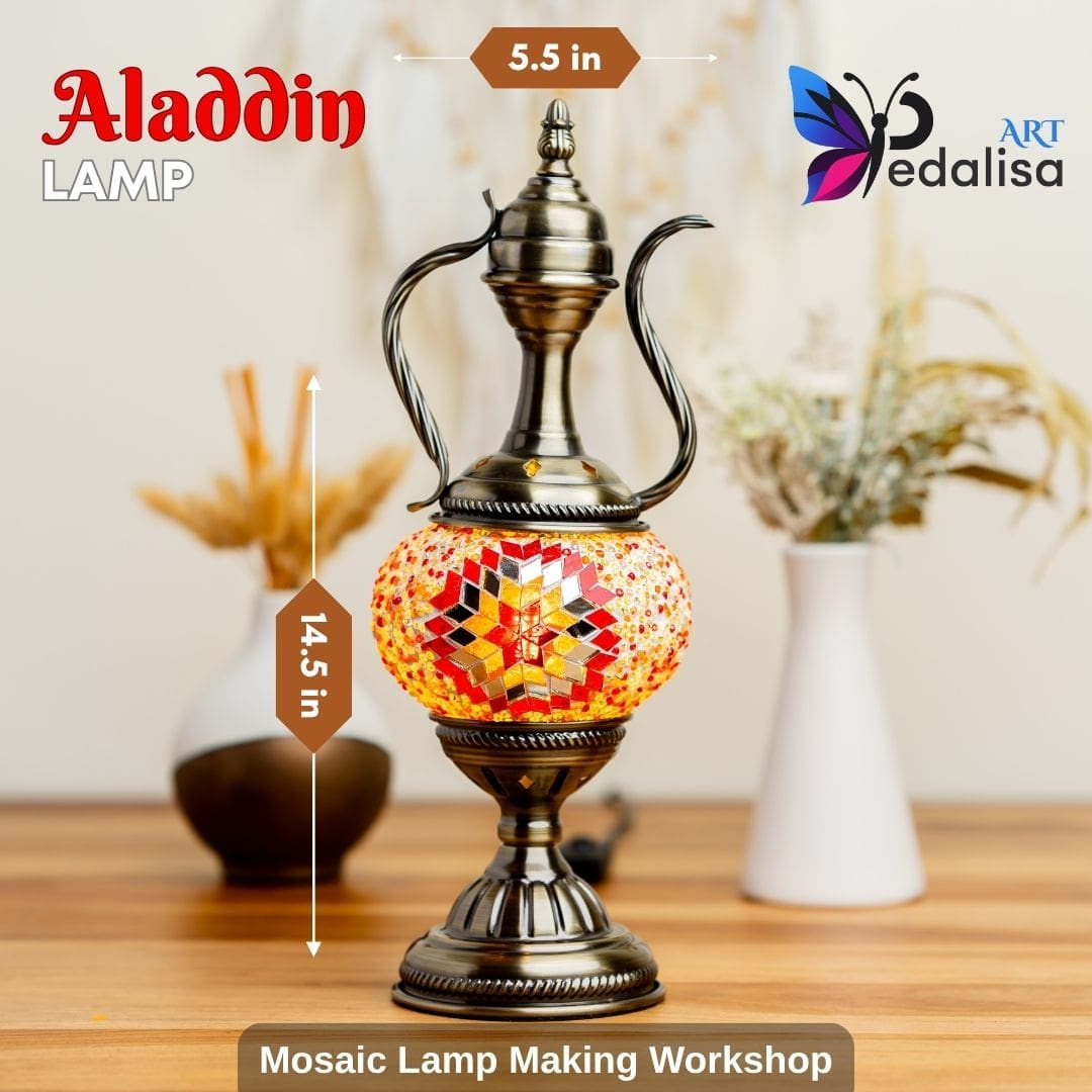 Beginner Friendly Turkish Mosaic Lamp Workshop in League City TX Alaaddin lamp