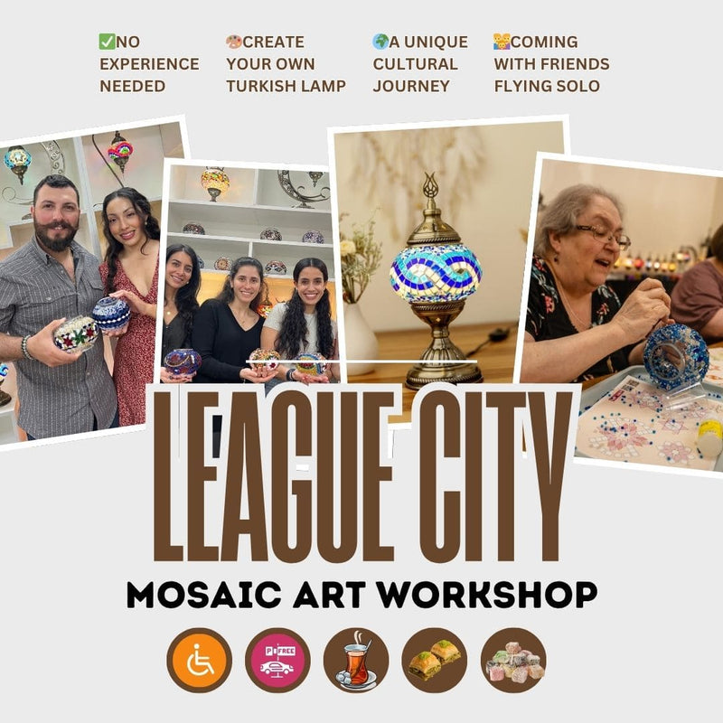 Beginner-Friendly Turkish Mosaic Lamp Workshop in League City, TX -  turkish-lamp-workshop-PedalisaArt