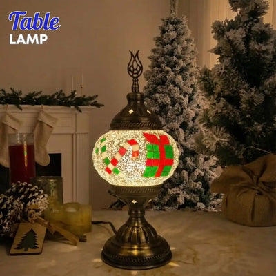 Christmas Home DIY Kit Gift Box- Wreath- Candy - Turkish Mosaic Lamp DIY Kit - Create Your Own Handmade Lamp at Home koleksiyonundan