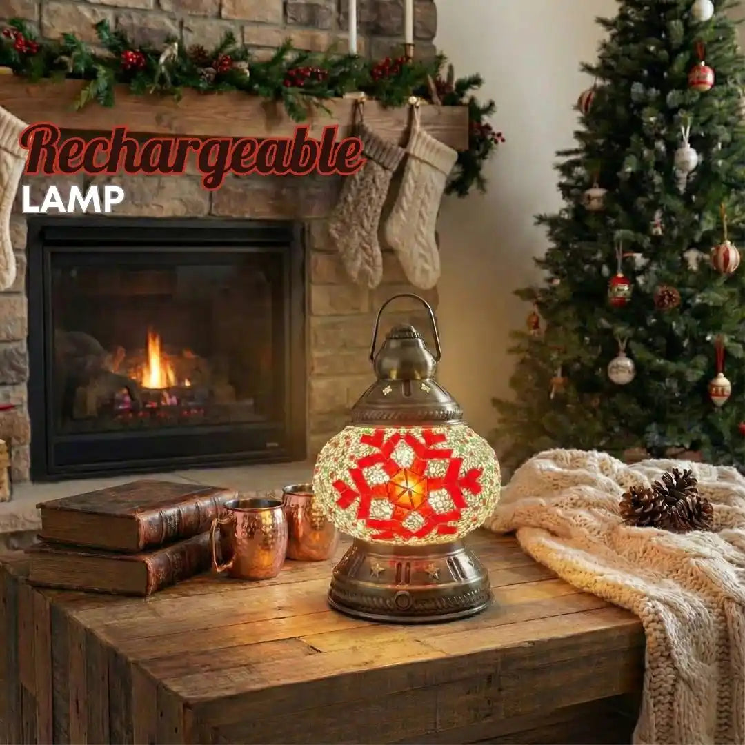 Christmas Home DIY Kit Red Snowflake -  turkish-lamp-workshop-PedalisaArt