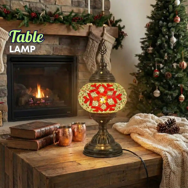 Christmas Home DIY Kit Red Snowflake - DIY Mosaic Lamp Kits | Turkish & Moroccan Designs | Pedalisa Art koleksiyonundan