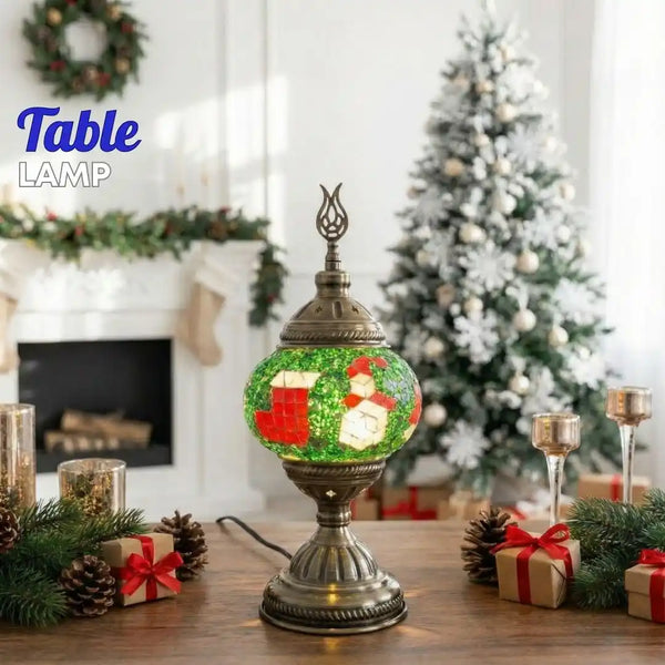 Christmas Home DIY Kit Snowman - Stocking - Santa Hat - DIY Mosaic Lamp Kits | Turkish & Moroccan Designs | Pedalisa Art koleksiyonundan