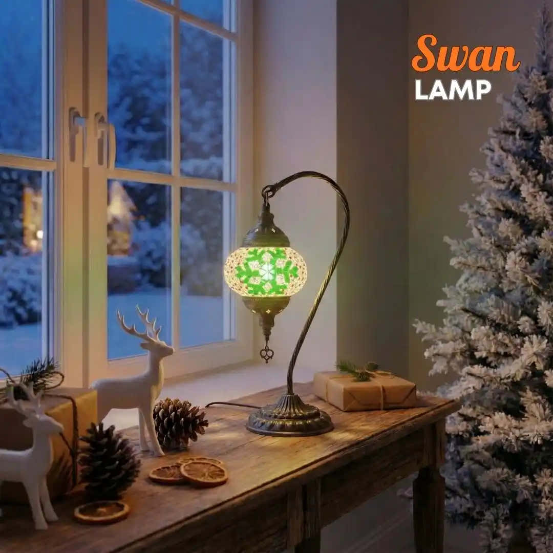 Christmas Mosaic DIY Kit – Green Snowflake -  turkish-lamp-workshop-PedalisaArt