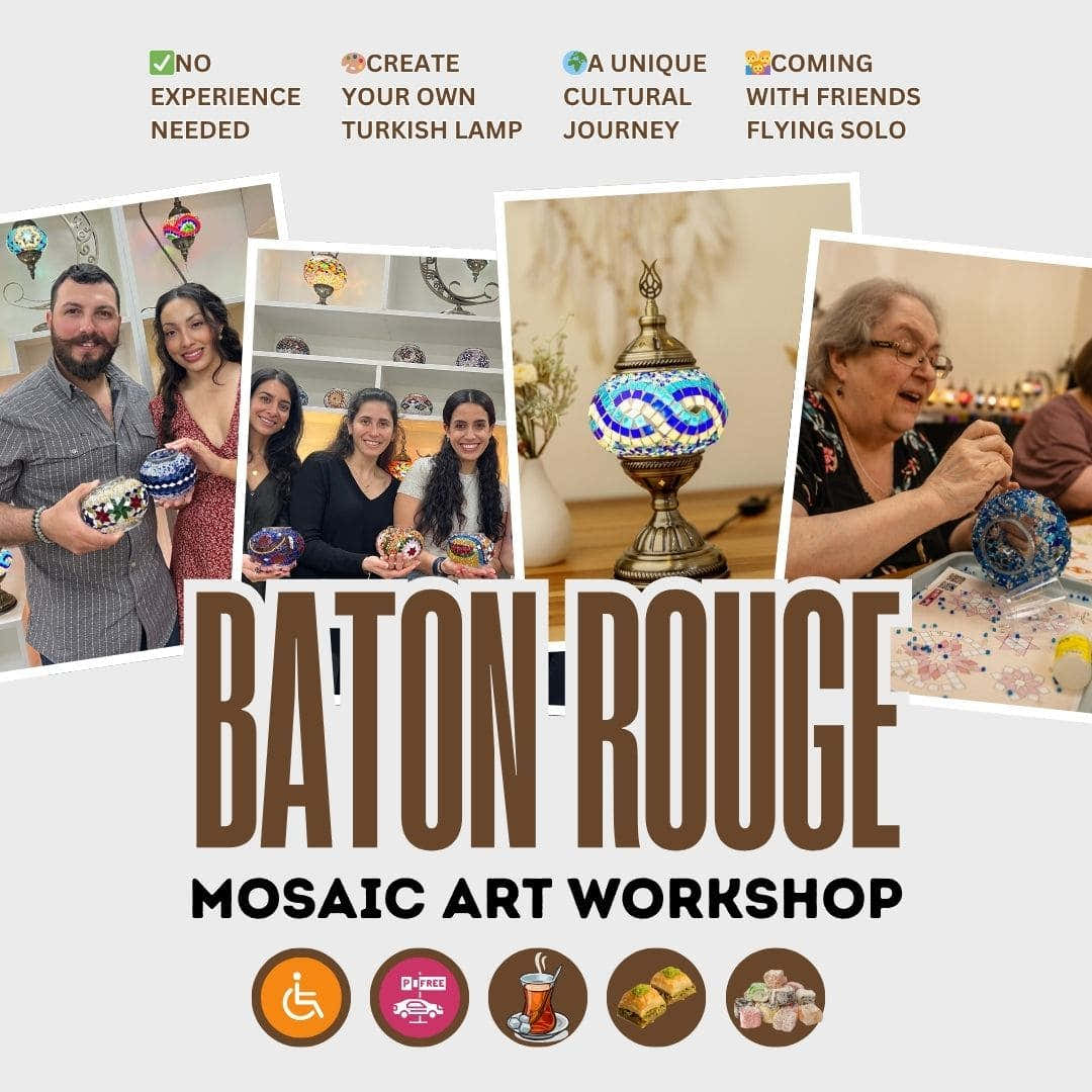 Discover Turkish Mosaic Lamp Workshops in Baton Rouge, LA -  turkish-lamp-workshop-PedalisaArt