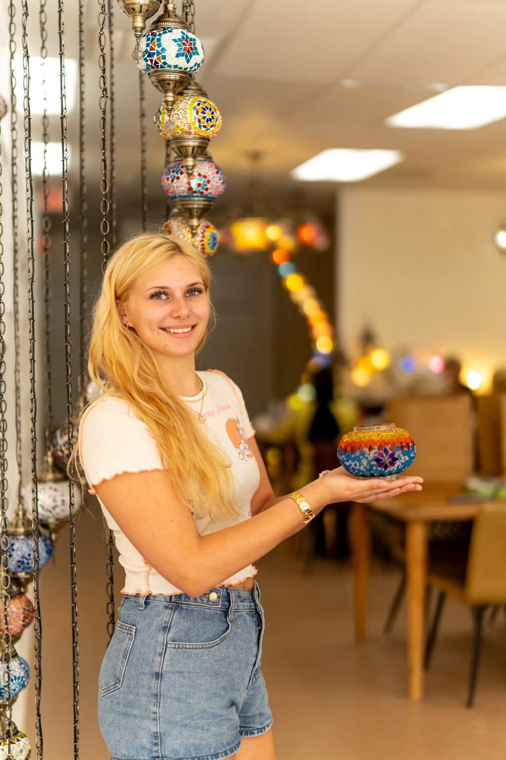 Discover the Art of Turkish Mosaic Lamp Workshops in Austin , TX -  turkish-lamp-workshop-PedalisaArt