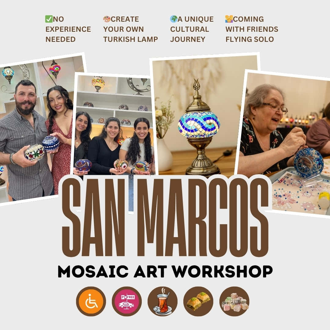 Discover Turkish Mosaic Lamp Workshops in San Marcos, TX -  turkish-lamp-workshop-PedalisaArt