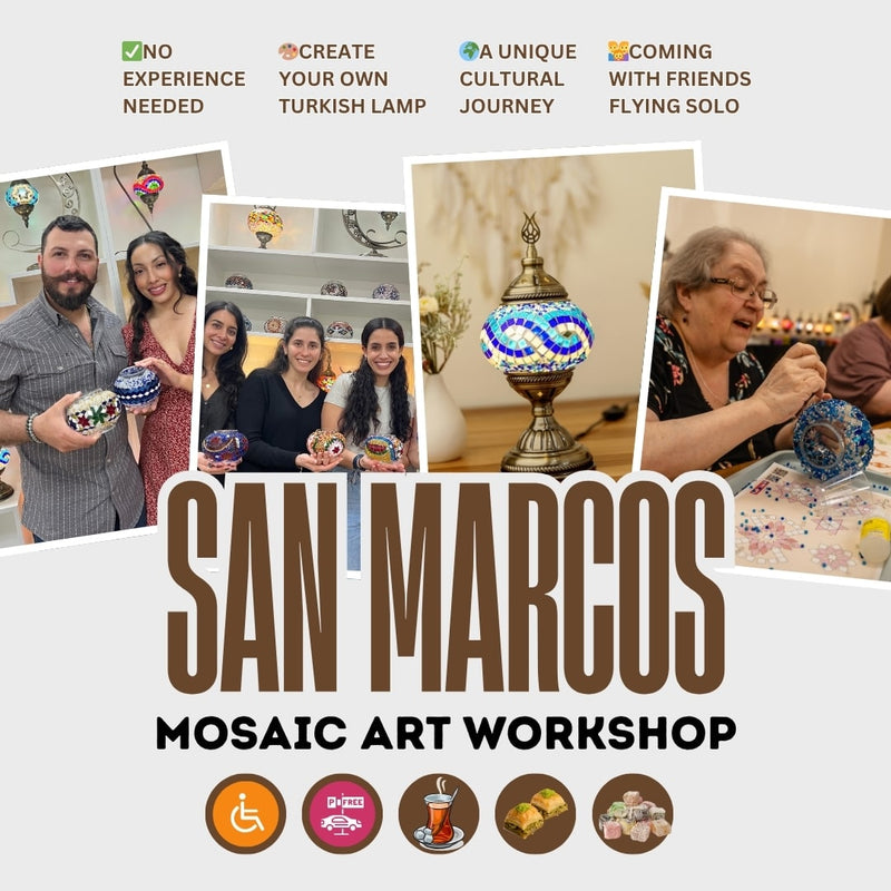 Discover Turkish Mosaic Lamp Workshops in San Marcos, TX -  turkish-lamp-workshop-PedalisaArt