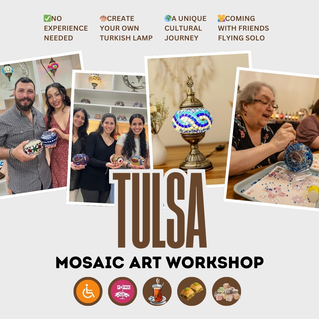 Mosaic Art Workshop in Tulsa -  turkish-lamp-workshop-PedalisaArt