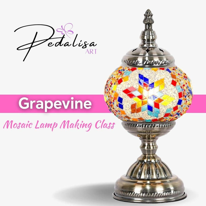 Grapevine -  Mosaic Lamp Making Workshop - PedalisaArt Grapevine Mosaic Lamp Workshop | Create Your Own Turkish Lamp  PedalisaArt  # 