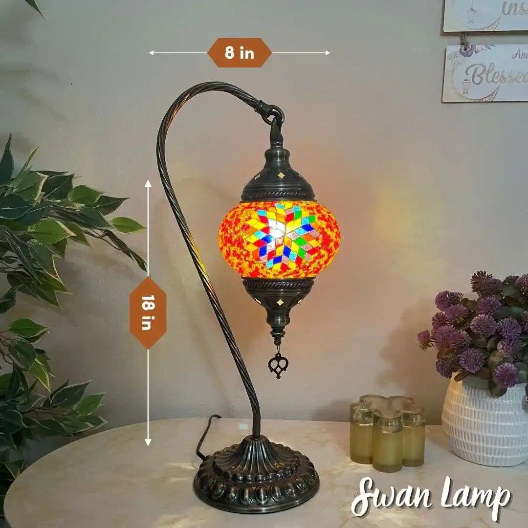 Handmade Turkish Moroccan Mosaic Lamp - Dallas - Mix Color -  turkish-lamp-workshop-PedalisaArt