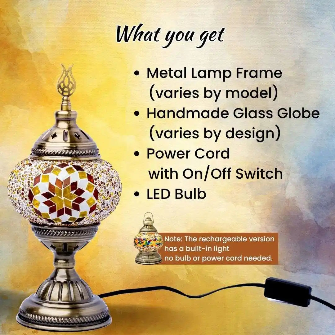 Handmade Turkish Moroccan Mosaic Lamp – Dallas Rainbow -  turkish-lamp-workshop-PedalisaArt