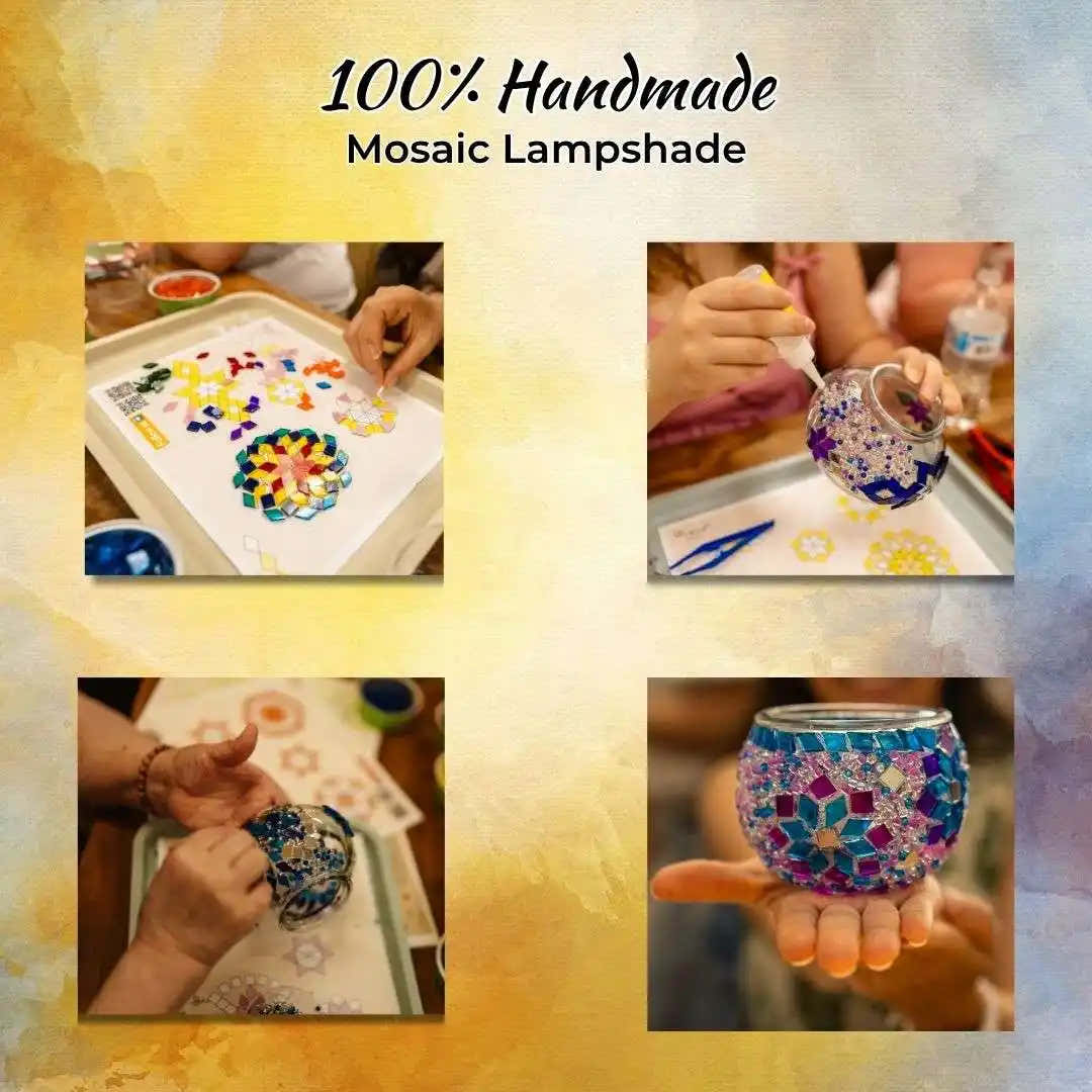 Handmade Turkish Moroccan Mosaic Lamp – Dallas Rainbow -  turkish-lamp-workshop-PedalisaArt