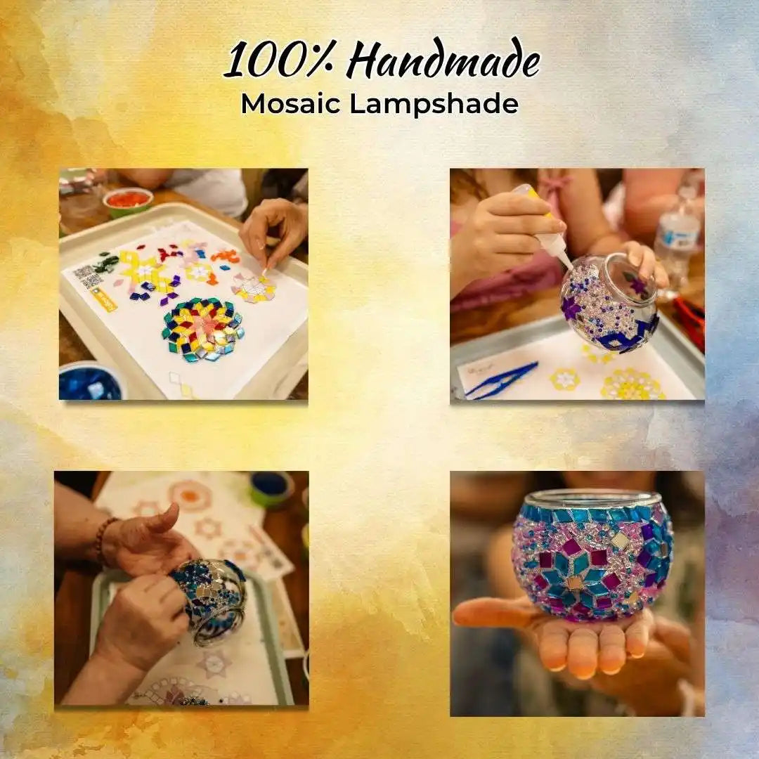 Handmade Turkish Moroccan Mosaic Lamp – Dallas Rainbow -  turkish-lamp-workshop-PedalisaArt