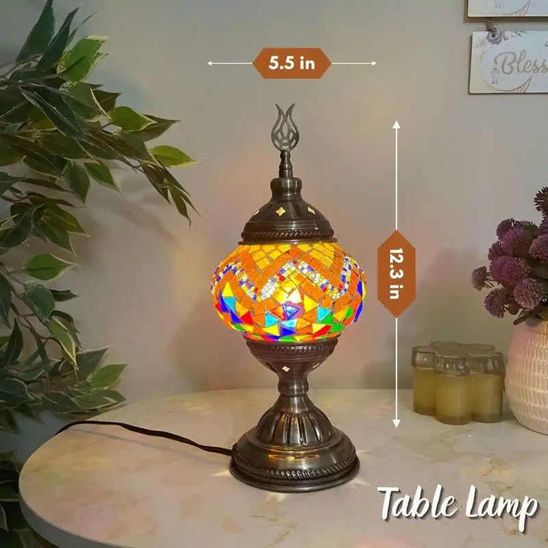 Handmade Turkish Moroccan Mosaic Lamp - Mexico Mix Color -  turkish-lamp-workshop-PedalisaArt