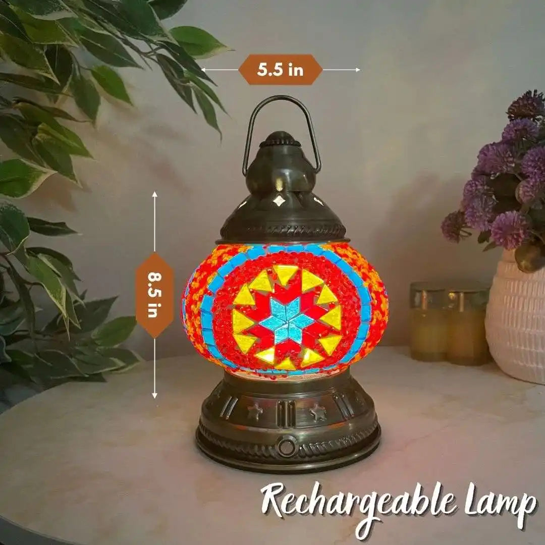Handmade Turkish Moroccan Mosaic Lamp - New Orleans Mix Color -  turkish-lamp-workshop-PedalisaArt