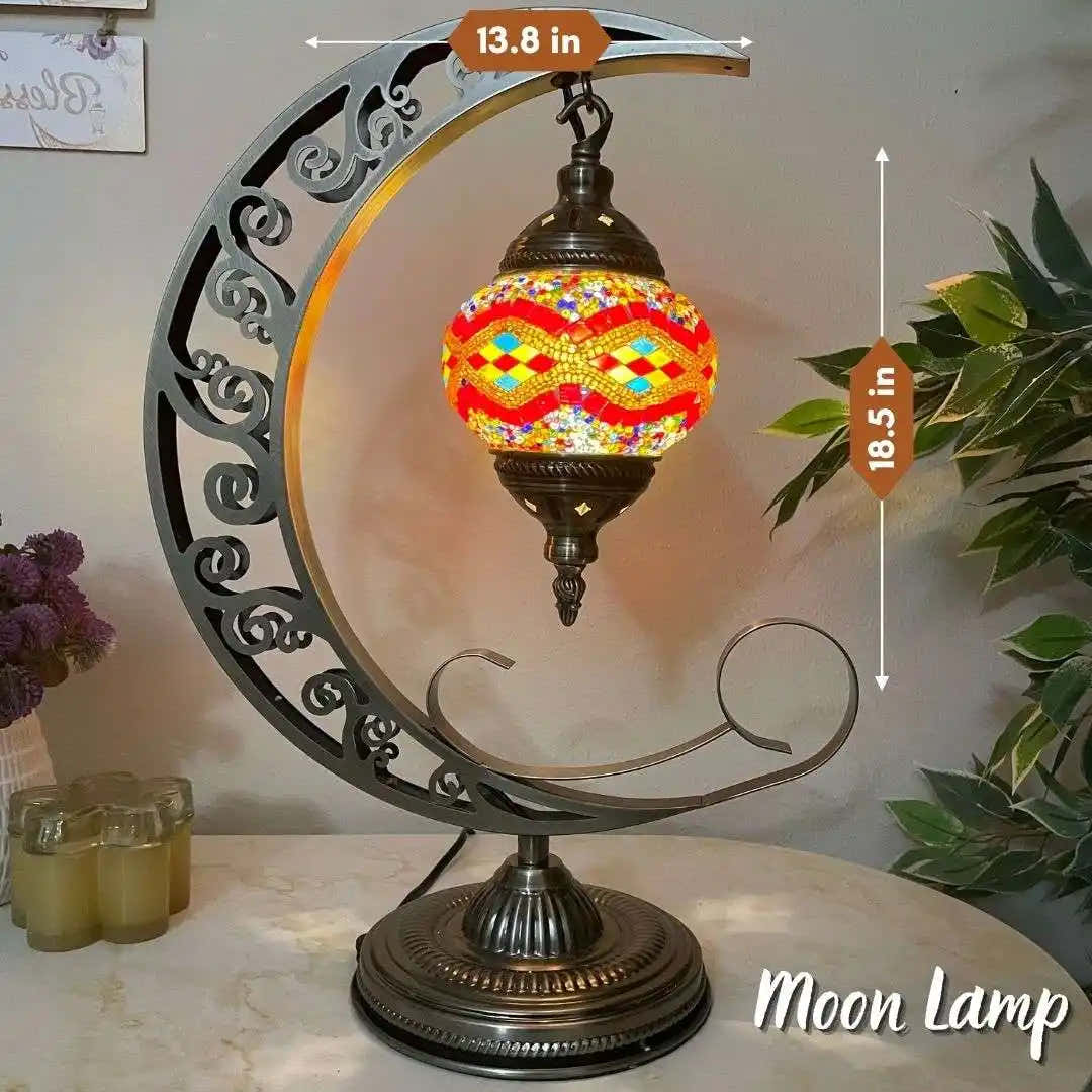 Handmade Turkish Moroccan Mosaic Lamp – San Francisco Mix Color Table Lamp -  turkish-lamp-workshop-PedalisaArt