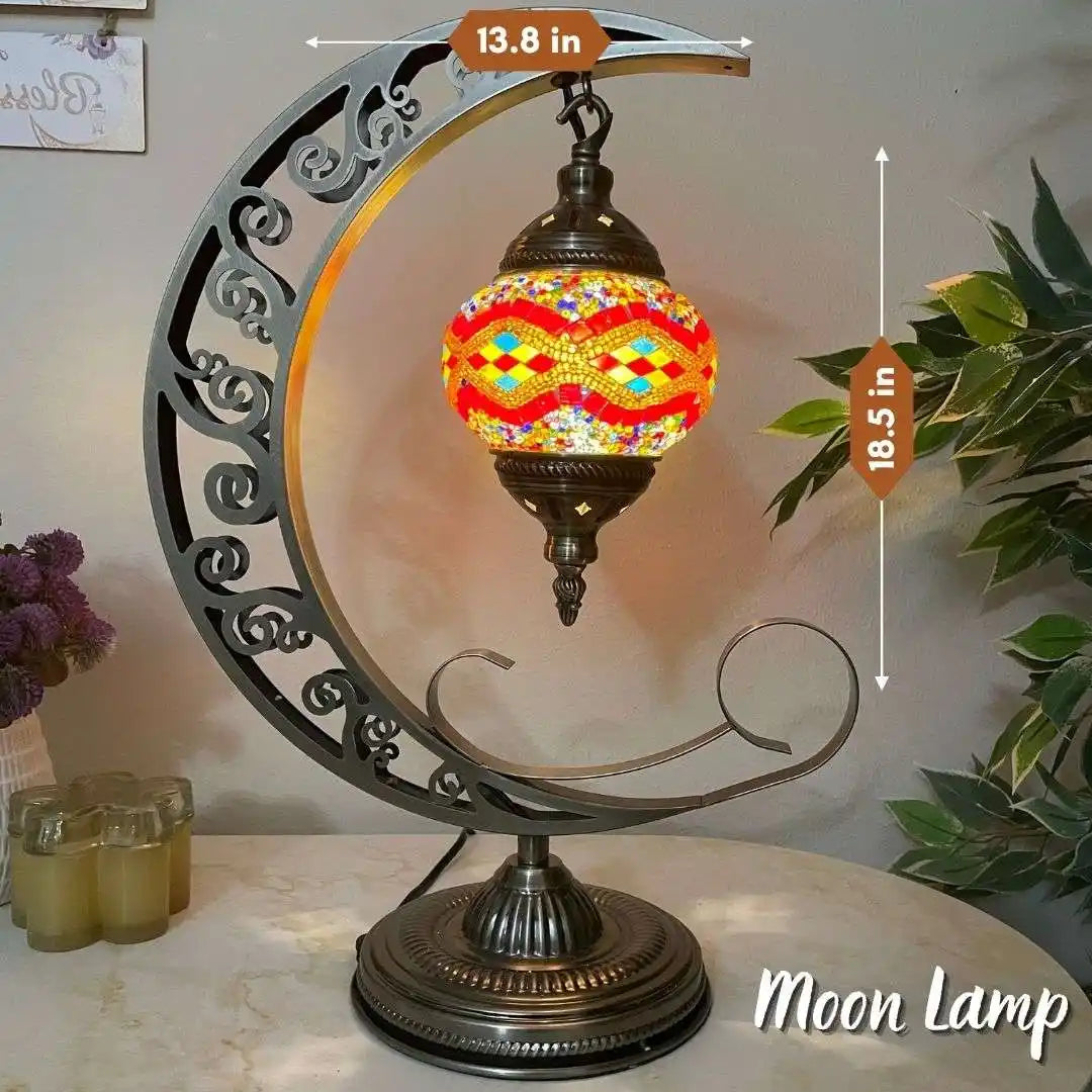 Handmade Turkish Moroccan Mosaic Lamp – San Francisco Mix Color Table Lamp -  turkish-lamp-workshop-PedalisaArt