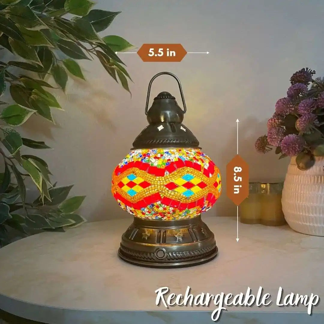 Handmade Turkish Moroccan Mosaic Lamp – San Francisco Mix Color Table Lamp -  turkish-lamp-workshop-PedalisaArt