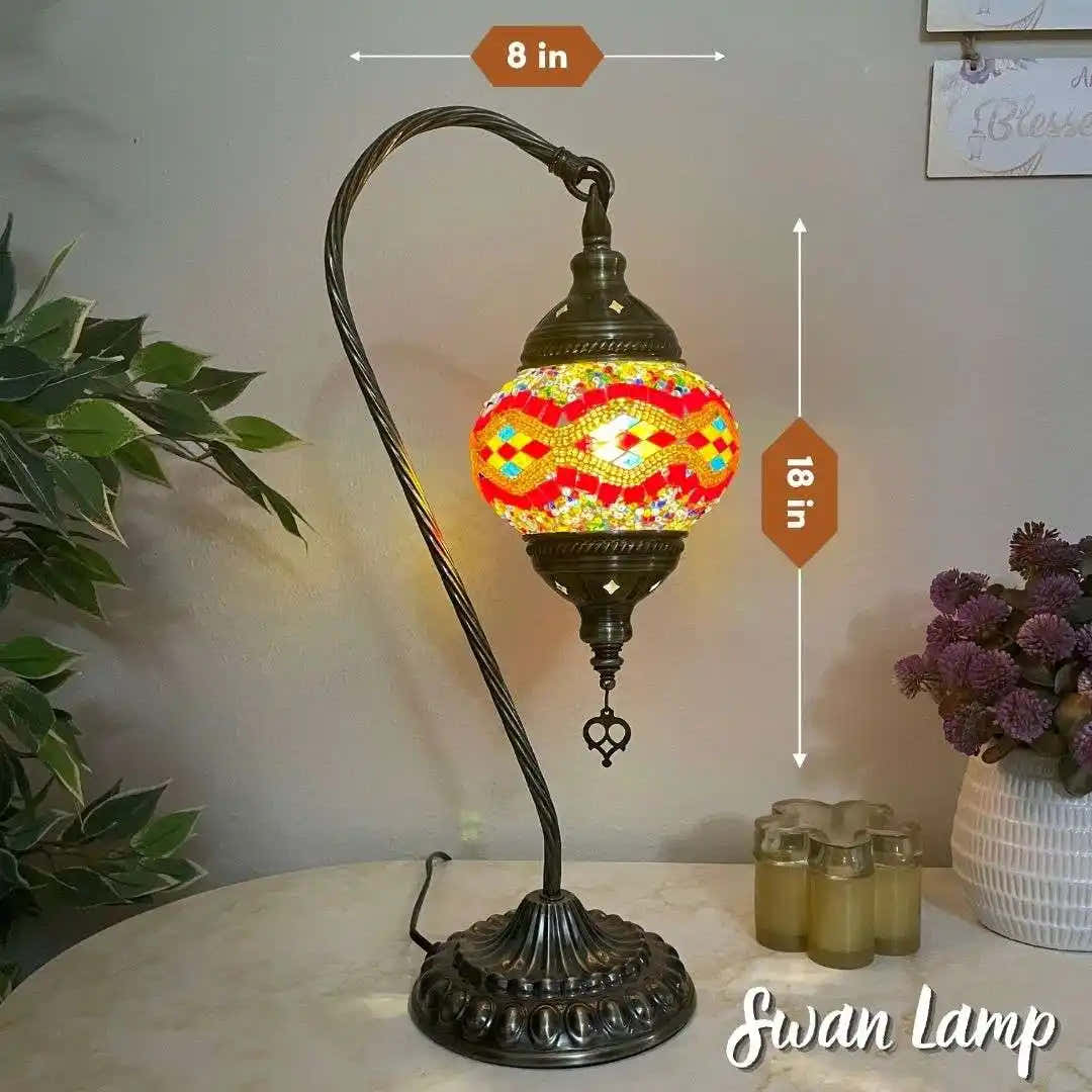 Handmade Turkish Moroccan Mosaic Lamp – San Francisco Mix Color Table Lamp -  turkish-lamp-workshop-PedalisaArt