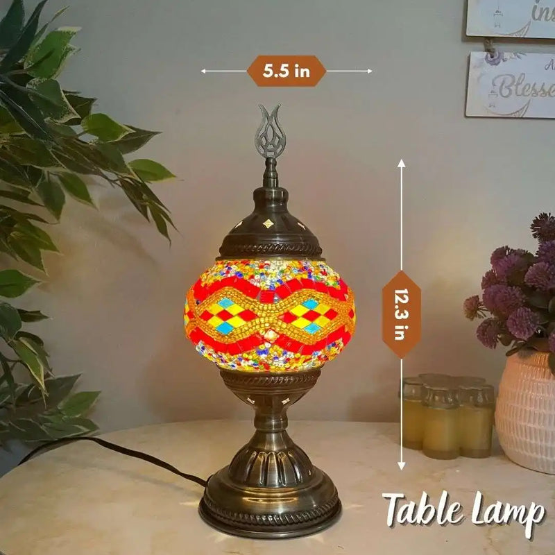 Handmade Turkish Moroccan Mosaic Lamp - San Francisco Mix Color -  turkish-lamp-workshop-PedalisaArt