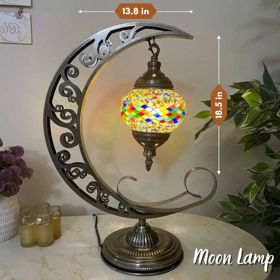 Handmade Turkish Moroccan Mosaic Lamp - Vegas Rainbow -  turkish-lamp-workshop-PedalisaArt