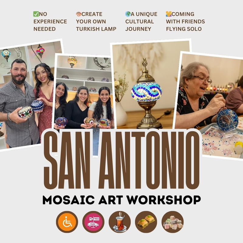 Hands-On Turkish Mosaic Lamp Workshop in San Antonio, TX -  turkish-lamp-workshop-PedalisaArt