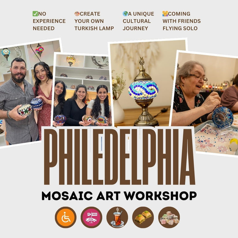 Hands-On Turkish Mosaic Lamp Workshops in Philadelphia, PA -  turkish-lamp-workshop-PedalisaArt